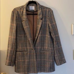 Old Navy cotton brown plaid blazer